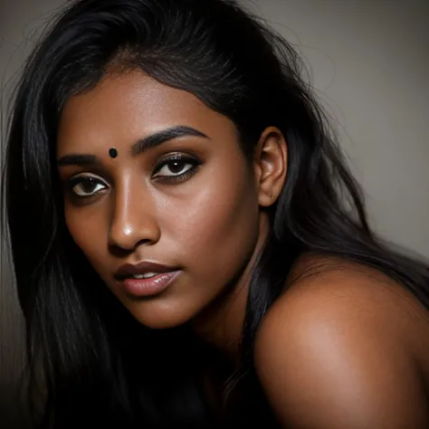 desiespresso, a professional portrait photo of a 30 year old woman with light brown eyes, black hair, (dark skin) <lora:desicoffee:1>