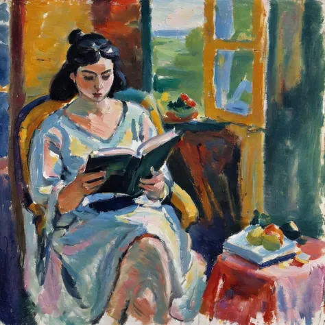 <lora:m4t1:1>m4t1 woman reading book
thick paint, brush strokes