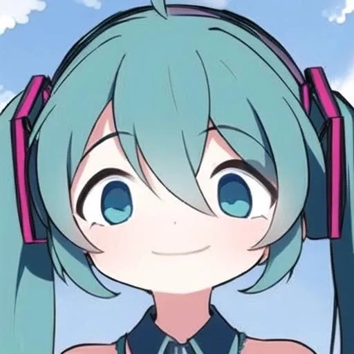 1girl ,solo,<lora:datou:1> ,big head, hatsune miku,