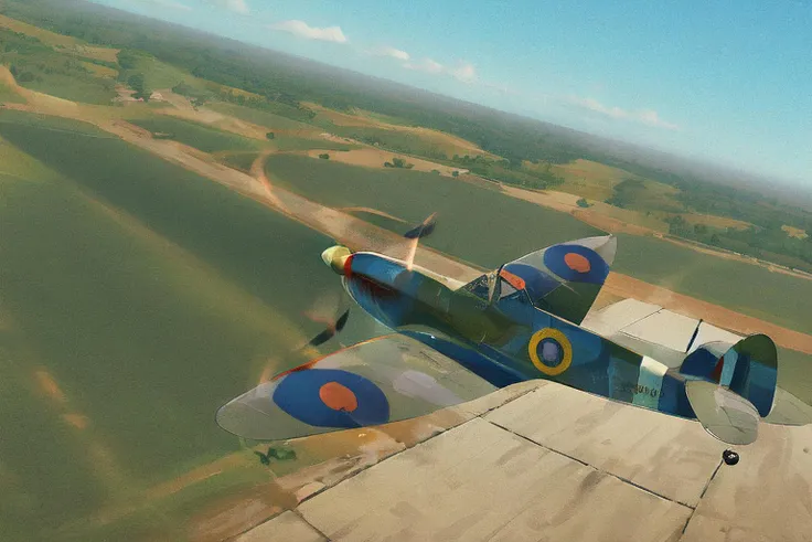 spitfire, flying, fighter plane,