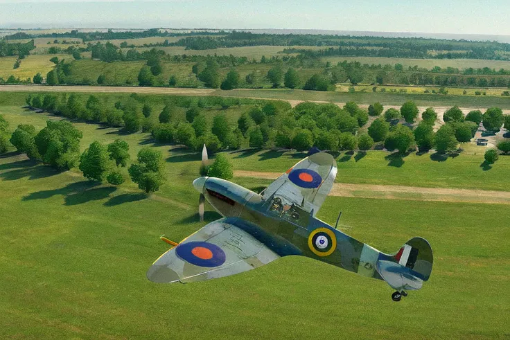 spitfire, flying, fighter plane,