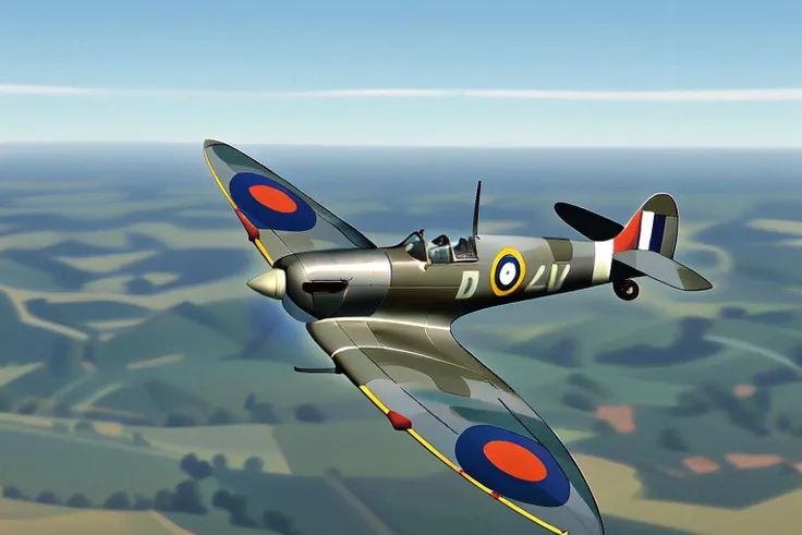 spitfire, flying, fighter plane,