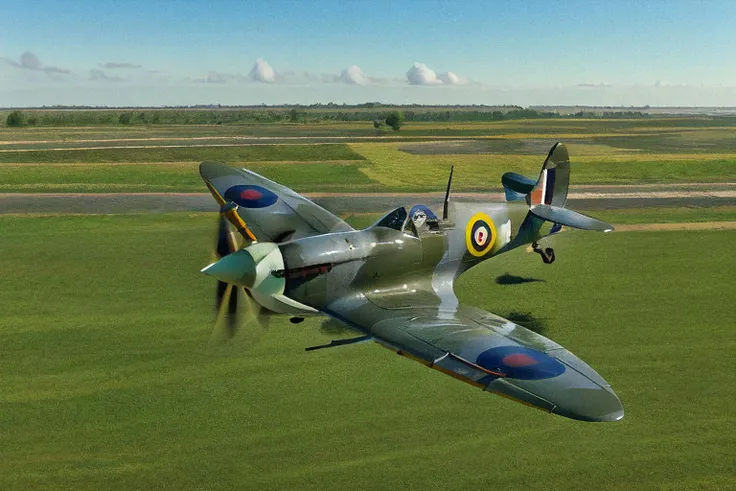 spitfire, flying, fighter plane,
