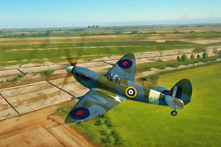 spitfire, flying, fighter plane,