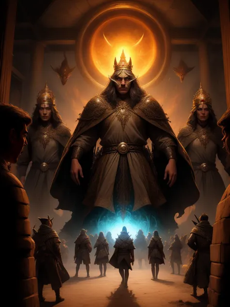 King, a group of warriors set out to defeat a powerful necromancer who seeks to conquer the world 
extremely detailed face,