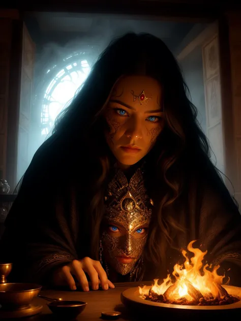 Ghost, a kingdom threatened by a powerful sorcerer
extremely detailed face,