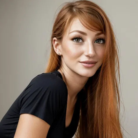a closeup of S321_KaterinaSoria wearing a black t-shirt