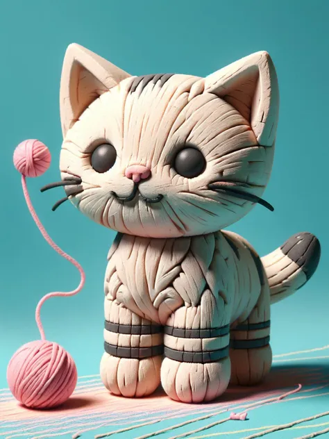 ais-crayz kitten playing with a ball of wool <lora:Kids_Crayon_Style_SDXL:1>