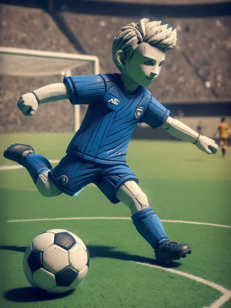 ais-crayz soccer player, kicking the ball during a game <lora:Kids_Crayon_Style_SDXL:1>