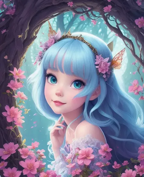 witch, super cute spider with big bright eyes, digital painting, dreamlike, intricate details, sharp focus, trending on artstation, art by lois van baarle and loish and ross tran and rossdraws and sam yang and samis arts and artgerm, fairy tales, pixar, disney, dreamworks style, surrounded by magical fairies in a dreamlike forest, rendered in intricate detail in a digital painting with sharp focus, inspired by fairy tales and animated movies from pixar, Disney, and dreamworks, and created by the talented artists lois van baarle, Loish, Ross Tran, Rossdraws, sam yang, samis arts, and artgerm, Trending on Artstation, this artwork is sure to capture hearts with its delightful charm, (Chibi:1,3)