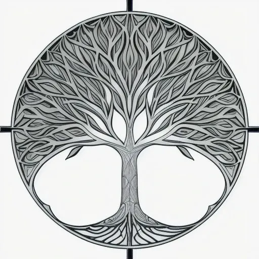 detailed fractle tree, phenakistiscope,( svg line drawing:1.2), (outline for laser cutter:1.2)