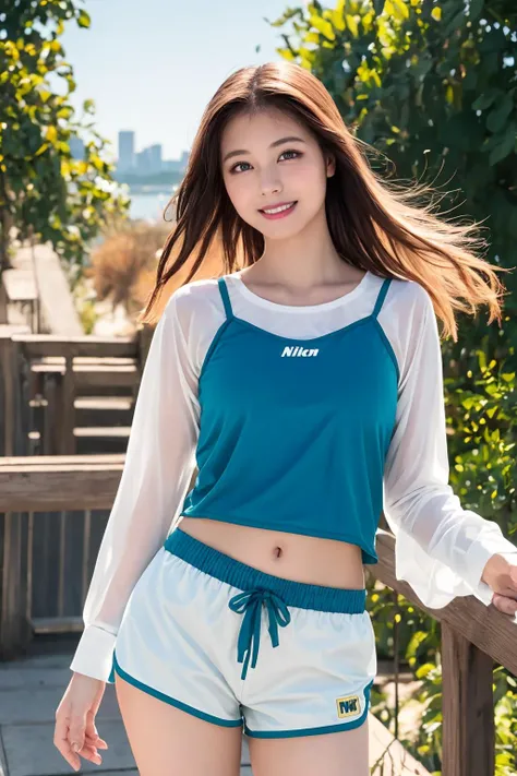 Girl rides a bike, Dolphin Shorts, Complex mechanical structure of a futuristic city