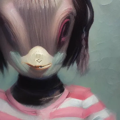 a painting by mse, highly detailed brushstrokes, a creepy painting of a ((faceless)) little girl <lora:rzMacabre21_21V10:0.8>, closeup portriat