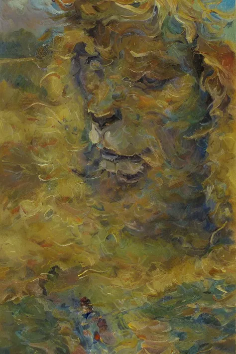 (impressionist style:1.4), ((A giant beast is chasing little people.), (((surprised and  wide open eyes))),  (((strong surprise on his face))), highly detailed, ),(Action Painting:1.3) john picacio