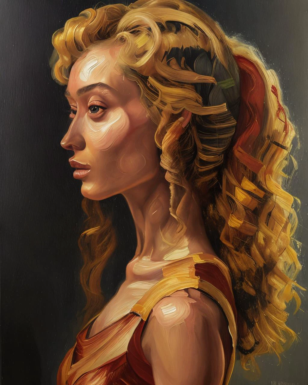 (a painting by mse) portrait of RoxieCipher posing, award winning, masterpiece, oil brush strokes