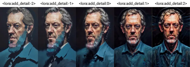 (a painting by mse) (close up) portrait of hugh laurie posing in a dark studio, (rim lighting,:1.4) two tone lighting, sharp focus, teal hue, dimly lit, low key, highly detailed, sharp focus, professional, 4k, max detail, highres, high detail, sharp focus, smooth, aesthetic, extremely detailed,  <lora:epiNoiseoffset_v2:1> <lora:ghibli_style_offset:1> <lora:add_detail:-2>