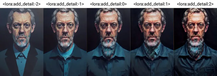 (a painting by mse) (close up) (detailed facial features) portrait of hugh laurie posing in a dark studio, (rim lighting,:1.4) two tone lighting, sharp focus, teal hue, dimly lit, low key, highly detailed, sharp focus, professional, 4k, max detail, highres, high detail, sharp focus, smooth, aesthetic, extremely detailed, <lora:epiNoiseoffset_v2:1> <lora:ghibli_style_offset:1> <lora:add_detail:-2>