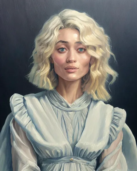 (a painting by mse) closeup portrait of RoxieCipher smiling, sitting
