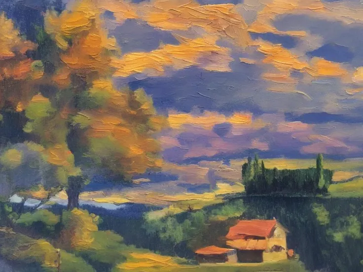 oilpainting of a tuscan landscape, 4k, masterpiece