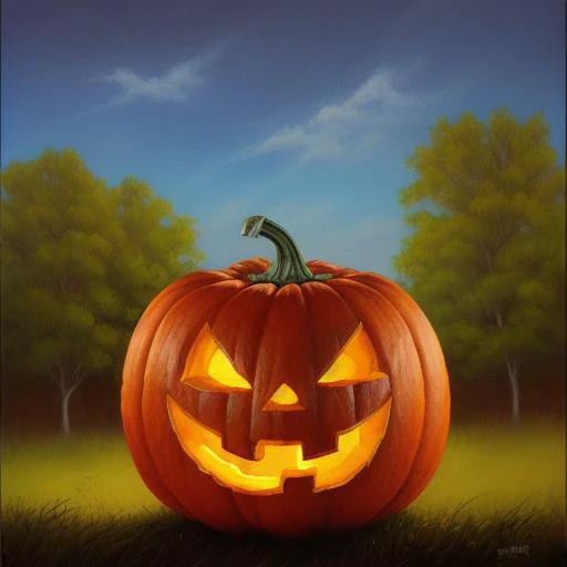 oil painting of a jack-o-lantern, die-cut sticker style, apparel artwork, centered tshirt design, 4k resolution, extremely detailed, artistic, masterpiece, simple,