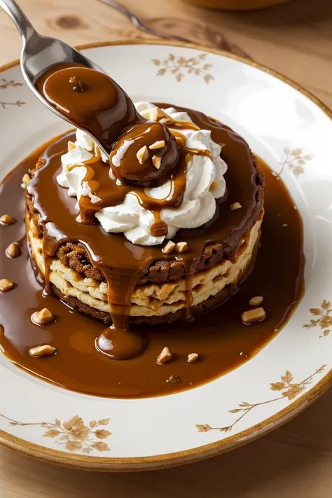masterpiece, high quality, best quality, Caramel, foodphoto, <lora:foodphoto:0.6>,