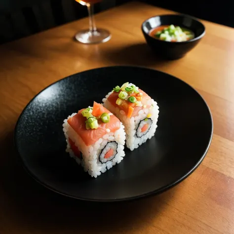 RAW Photo, DSLR BREAK
Sushi, foodphoto BREAK
cinematic lighting, professional colorgraded, <lora:foodphoto:0.5>