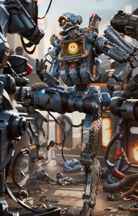 masterpiece, best quality,
full body,
Pathfinder\(apex legends\), 1 robot, science fiction,smile icon,
realistic, outdoors, street,