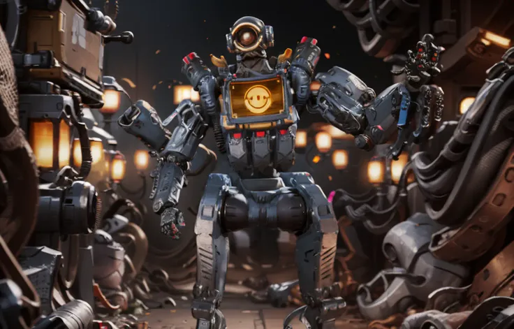 masterpiece, best quality,
full body, simple background,
Pathfinder\(apex legends\), 1 robot, science fiction,smile icon,
realistic, outdoors, street,