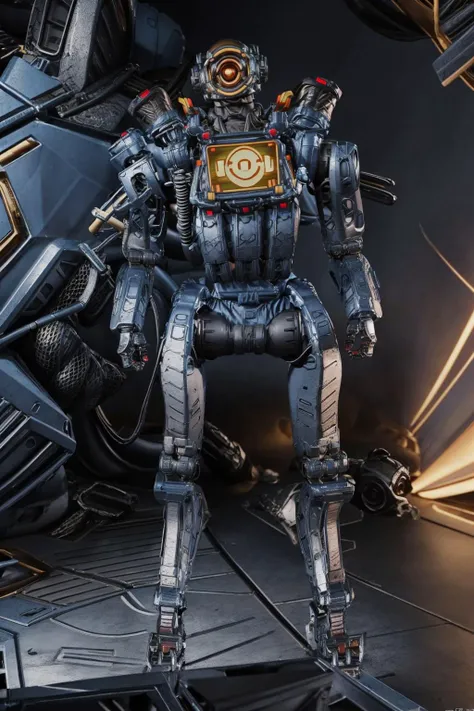 masterpiece, best quality, full body, simple background, Pathfinder\(apex legends\), 1 robot, science fiction,smile icon, realistic, <lora:Pathfinder2:1>
 <lora:flat2:-1>