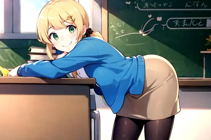 1 girl, cowboy shot,  big breasts, (classroom:1.4), (blackboard:1.1), smile, open your mouth, 
Ellen_bakery, green eyes, blonde hair, long hair, hair scrunchie, Jacket, white shirt, skirt, score_9, score_8_Excellent, score_7_Excellent, break source_anime, evaluation_explicit, highest quality, masterpiece, No modification, alone,masterpiece,highest quality,High resolution,Super detailed,,middle part,black pantyhose,high heels,outdoor,smile,Moderately,, put your hands on your hips, squat, spread your legs, street,(lower abdomen tattoo:1.3),  (邪悪なsmile: 1.3),