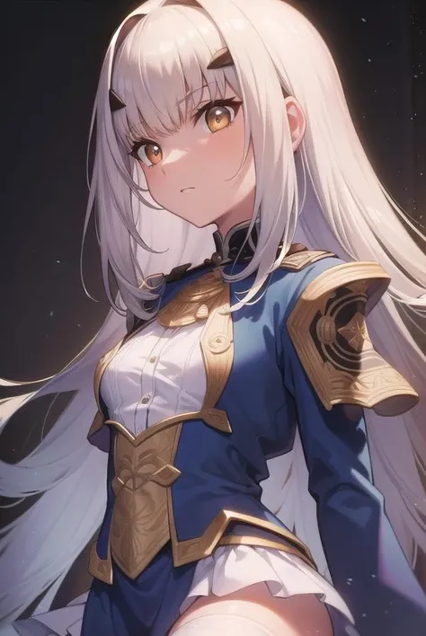 melusine, <lora:melusine-lora-nochekaiser:1>,
melusine, (brown eyes:1.5), long hair, white hair, sidelocks, (small breast:1.2),
BREAK blue dress, dress, frills, long sleeves, thighhighs, thighs, white thighhighs,
BREAK looking at viewer,
BREAK outdoors,
BREAK <lyco:GoodHands-beta2:1>, (masterpiece:1.2), best quality, high resolution, unity 8k wallpaper, (illustration:0.8), (beautiful detailed eyes:1.6), extremely detailed face, perfect lighting, extremely detailed CG, (perfect hands, perfect anatomy),