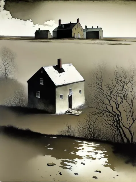 <lora:AndrewWyeth:1>a single solitary solar array standing in a field. By Andrew Wyeth