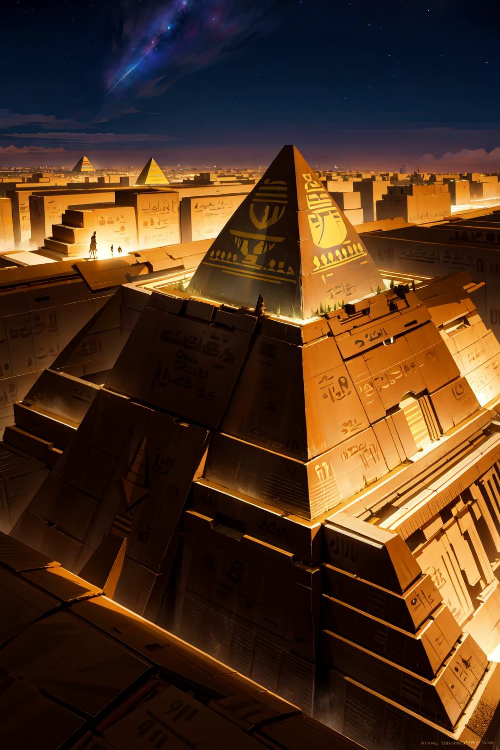 natural lighting, soft lighting, sunlight, HDR (High Dynamic Range), Maximum Clarity And Sharpness, Multi-Layered Textures,(beautiful Egypt nightsky background:1.2),
<lora:paperart_last:0.8> paper art,