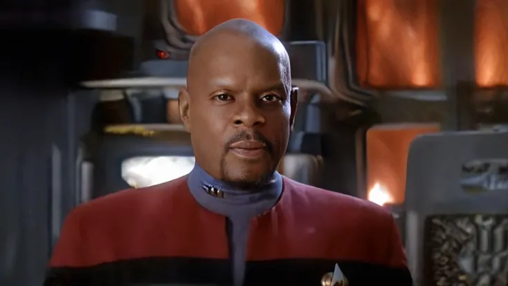 cinematic film still cinematic photo breathtaking (Avery Brooks:1.2) as <lora:captain_sisko_v2_100x100:1.25> captain_sisko, man,(goatee:1.2),( deep space nine red, gray and black uniform:1.7) . award-winning, professional, highly detailed . 35mm photograph, film, bokeh, professional, 4k, highly detailed . shallow depth of field, vignette, highly detailed, high budget Hollywood movie, bokeh, cinemascope, moody, epic, gorgeous, film grain, grainy
