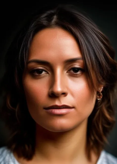 a portrait photo of a beautiful woman with short brown hair, (dirty brown hair), (face portrait:1.5), dramatic light , Rembrandt lighting scheme, (hyperrealism:1.2), (photorealistic:1.2), shot with Canon EOS 5D Mark IV, detailed face, detailed hair <lora:add_detail:1> <lora:camila_polizzi_lora_V2-06:1>
