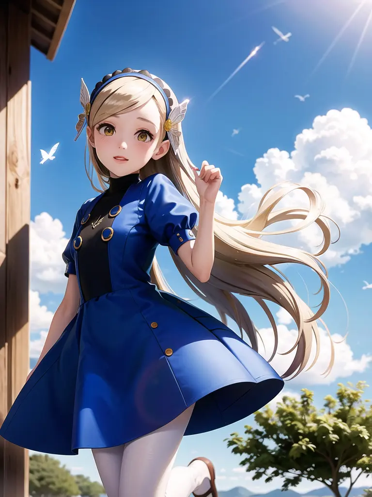 1girl, solo,(best quality),(masterpiece:1.1), full body, dynamic angle, looking_at_viewer, neck_ribbon, cute, clear facial skin,
