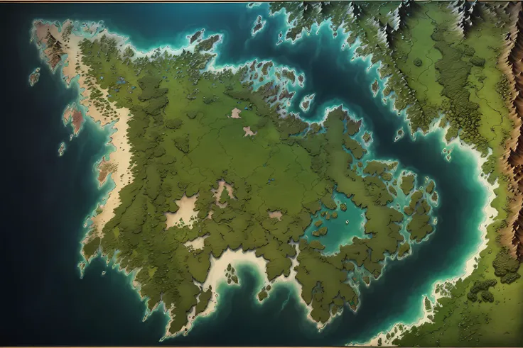 map, archipelago, top-down view, <lora:Worl:0.6>