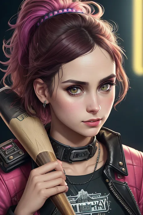 Tiny cute isometric Indie game art,(photo of (Ell13T4yl0r01-250:0.99), a woman as a sexy street punk in an (80s movie:1.2), modelshoot style, (extremely detailed CG unity 8k wallpaper), photo of the most beautiful artwork in the world, professional majestic oil painting by Ed Blinkey, Atey Ghailan, Studio Ghibli, by Jeremy Mann, Greg Manchess, Antonio Moro, trending on ArtStation, trending on CGSociety, Intricate, High Detail, Sharp focus, dramatic, photorealistic painting art by midjourney and greg rutkowski, (punk vintage leather outfit:1.2), ((punk outfit:1.2)), (long leather trousers),  ((vivid atmosphere:1.2)), ((political oppressive regime)), ((inspired by the world of h g wells:1.2)), ((dystopia)), (looking at viewer:1.2), (detailed pupils:1.3), ((closeup portrait:1.1)), ((holding a baseball bat:1.1))), (Vector Art, Borderlands style, Arcane style, Cartoon style), Line art, Disctinct features, Hand drawn, Technical illustration, Graphic design, Vector graphics, High contrast, Precision artwork, Linear compositions, Scalable artwork, Digital art, cinematic sensual, Sharp focus, humorous illustration, big depth of field, Masterpiece, trending on artstation, Vivid colors, trending on ArtStation, trending on CGSociety, Intricate, Low Detail, dramatic in a cutaway box, soft smooth lighting, soft colors, 100mm lens, 3d blender render