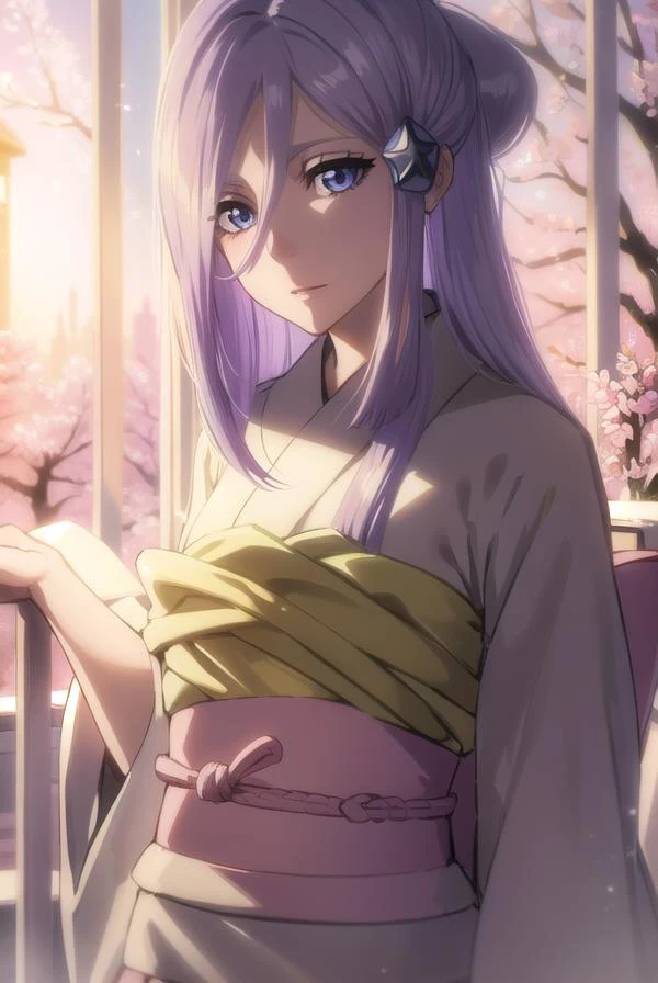 sodenoshirayuki, <lora:sodenoshirayuki-lora-nochekaiser:1>,
sode no shirayuki, long hair, blue eyes, hair ornament, purple hair, flower, hair flower, light purple hair,
BREAK japanese clothes, kimono, sash, obi,
BREAK outdoors,
BREAK looking at viewer, (cowboy shot:1.5),
BREAK <lyco:GoodHands-beta2:1>, (masterpiece:1.2), best quality, high resolution, unity 8k wallpaper, (illustration:0.8), (beautiful detailed eyes:1.6), extremely detailed face, perfect lighting, extremely detailed CG, (perfect hands, perfect anatomy),