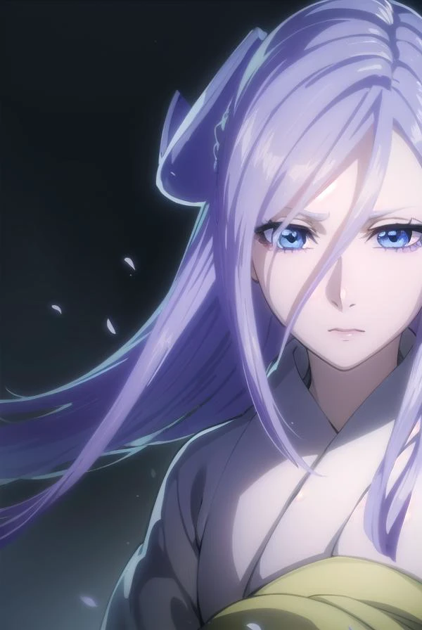 sodenoshirayuki, <lora:sodenoshirayuki-lora-nochekaiser:1>,
sode no shirayuki, long hair, blue eyes, hair ornament, purple hair, flower, hair flower, light purple hair,
BREAK japanese clothes, kimono, sash, obi,
BREAK outdoors,
BREAK looking at viewer, (cowboy shot:1.5),
BREAK <lyco:GoodHands-beta2:1>, (masterpiece:1.2), best quality, high resolution, unity 8k wallpaper, (illustration:0.8), (beautiful detailed eyes:1.6), extremely detailed face, perfect lighting, extremely detailed CG, (perfect hands, perfect anatomy),