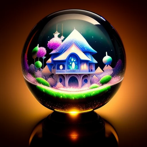 (orbai)++, a glass ball with a house inside