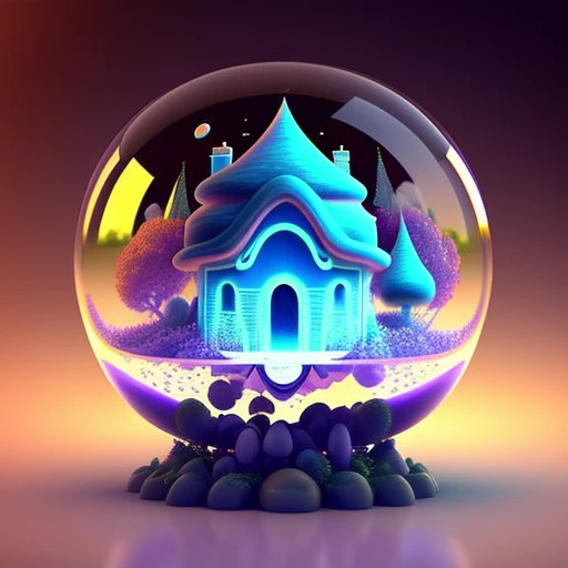 (orbai)++, a glass ball with a house inside