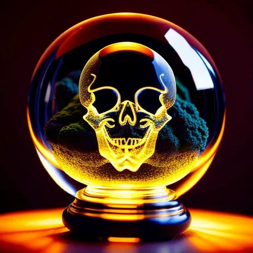 (orbai)++, a glass ball with a skull inside