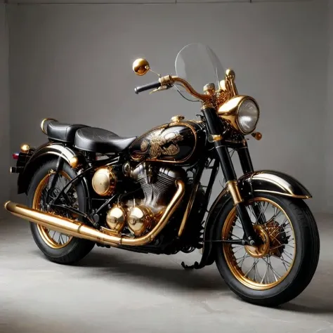 an ebonygold motorcycle,