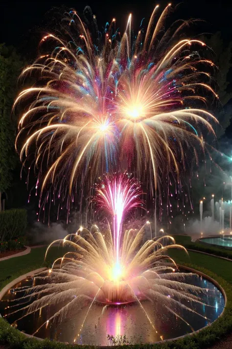 ground fireworks-fountains, sparkles