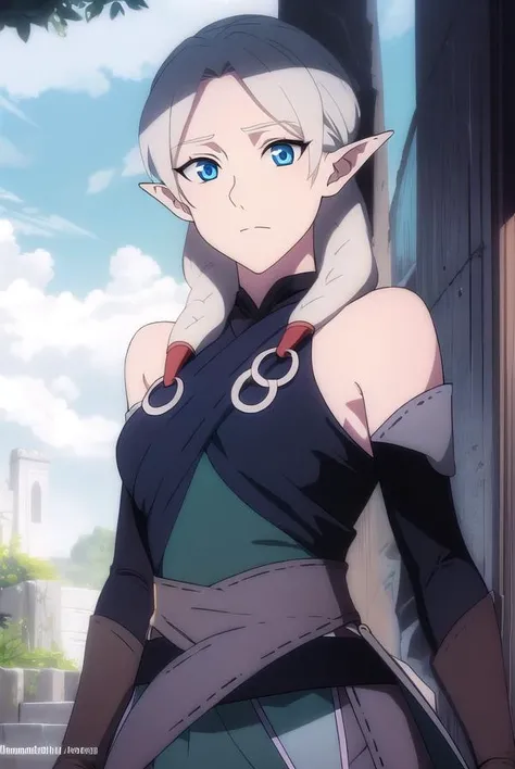 fymryn, <lyco:fymrynv2-lyco-nochekaiser:1>,
fymryn, blue eyes, grey hair, pointy ears, braid, hair braid, elf,
BREAK bare shoulders, boots, detached sleeves,
BREAK looking at viewer,
BREAK outdoors,
BREAK <lyco:GoodHands-beta2:1>, (masterpiece:1.2), best quality, high resolution, unity 8k wallpaper, (illustration:0.8), (beautiful detailed eyes:1.6), extremely detailed face, perfect lighting, extremely detailed CG, (perfect hands, perfect anatomy),
