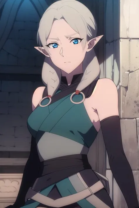 fymryn, <lyco:fymrynv2-lyco-nochekaiser:1>,
fymryn, blue eyes, grey hair, pointy ears, braid, hair braid, elf,
BREAK bare shoulders, sleeveless, pants, sash, toeless legwear, green dress,
BREAK looking at viewer,
BREAK outdoors,
BREAK <lyco:GoodHands-beta2:1>, (masterpiece:1.2), best quality, high resolution, unity 8k wallpaper, (illustration:0.8), (beautiful detailed eyes:1.6), extremely detailed face, perfect lighting, extremely detailed CG, (perfect hands, perfect anatomy),