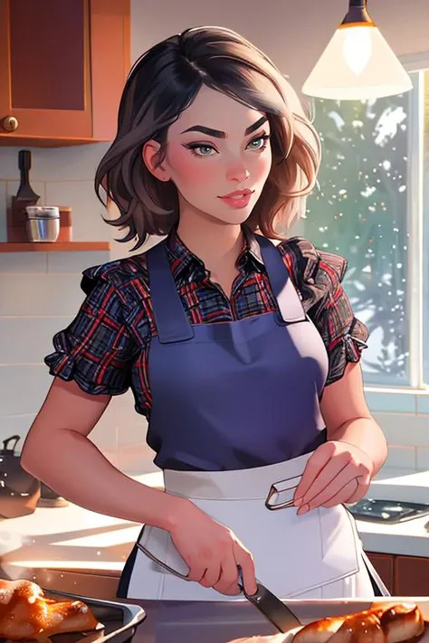 DEN_chloe_lamour,
(baking in a bright kitchen wearing an apron, pinny, baking, cooking, chef, apron:1.1),
bokeh, f1.4, 40mm, photorealistic, raw, 8k, textured skin, skin pores, intricate details  <lora:epi_noiseoffset2:1>, epiCRealism <lora:ClothingAdjuster3:-1.3>