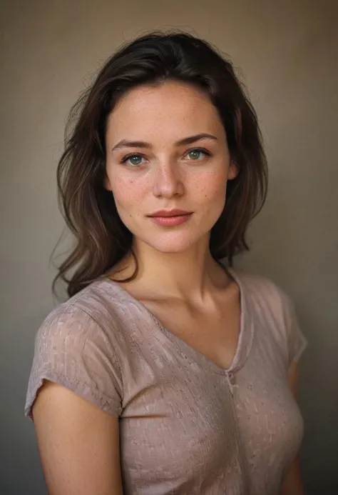 Photo of the most beautiful woman in history, soft smirk, Portra 400