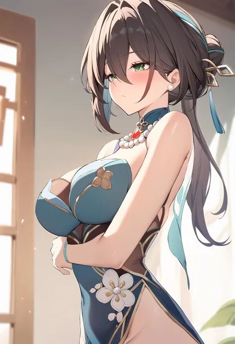 Draw to the smallest detail、Detailed facial depiction、Delicate painting、topless、Nipples are visible、Completely naked、Slim body、Narrow waist、No background、Beautiful Hair、Delicately draw the face、Drawing nipples、Character Sheet、Character Design、card、デザインcard、Drawing a close-up of a face、Black Hair、ponytail、Long Hair、Close up on face、Blonde braided hair、Complicated hairstyle、Lace Design、Stylish design、Gold letters、Princess